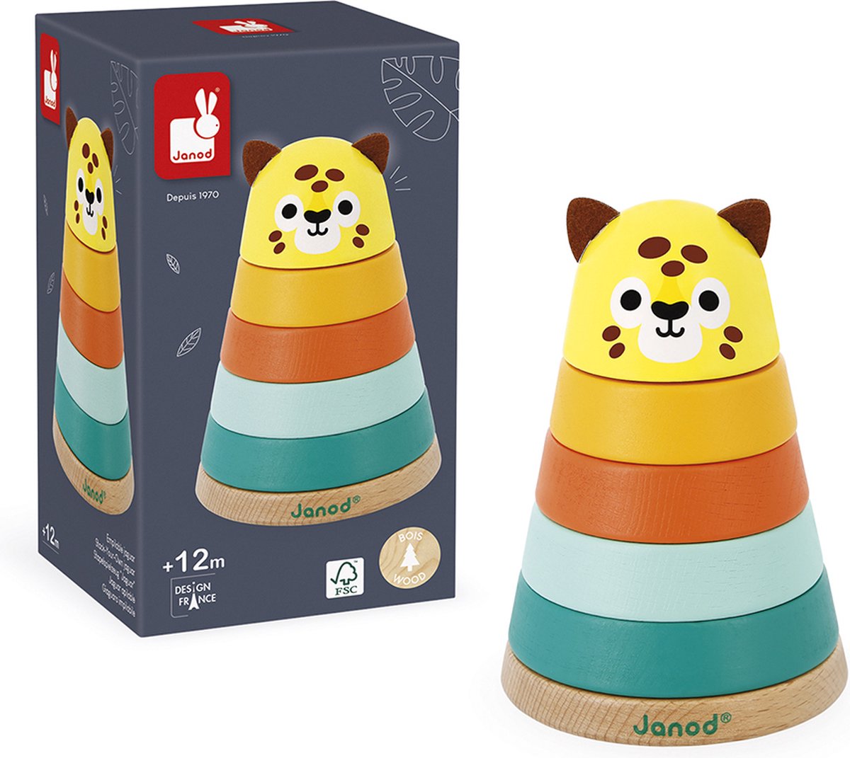 Janod - tropik - torre apilable de madera de jaguar