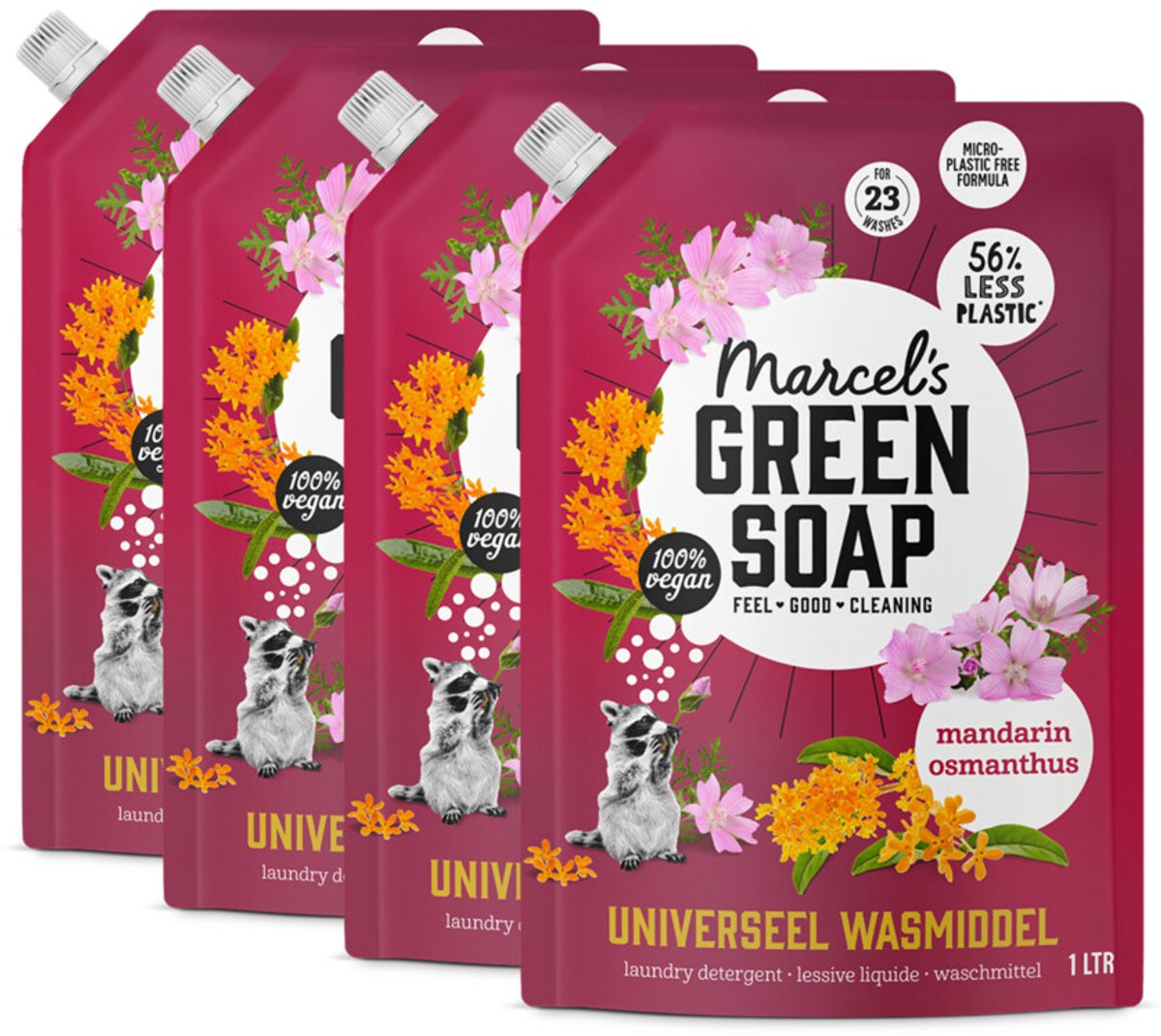 Recambio de detergente universal Marcel's Green Soap - osmanthus mandarina - 4 x 1l - 92 dosis