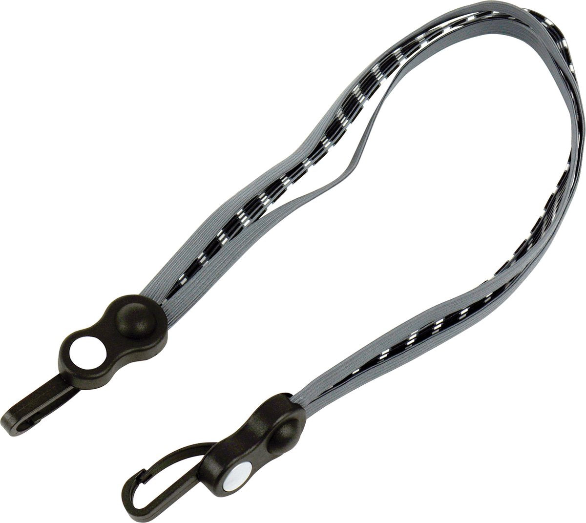 Dresco bagagebinder met haken - zwart grijs - 60 cm