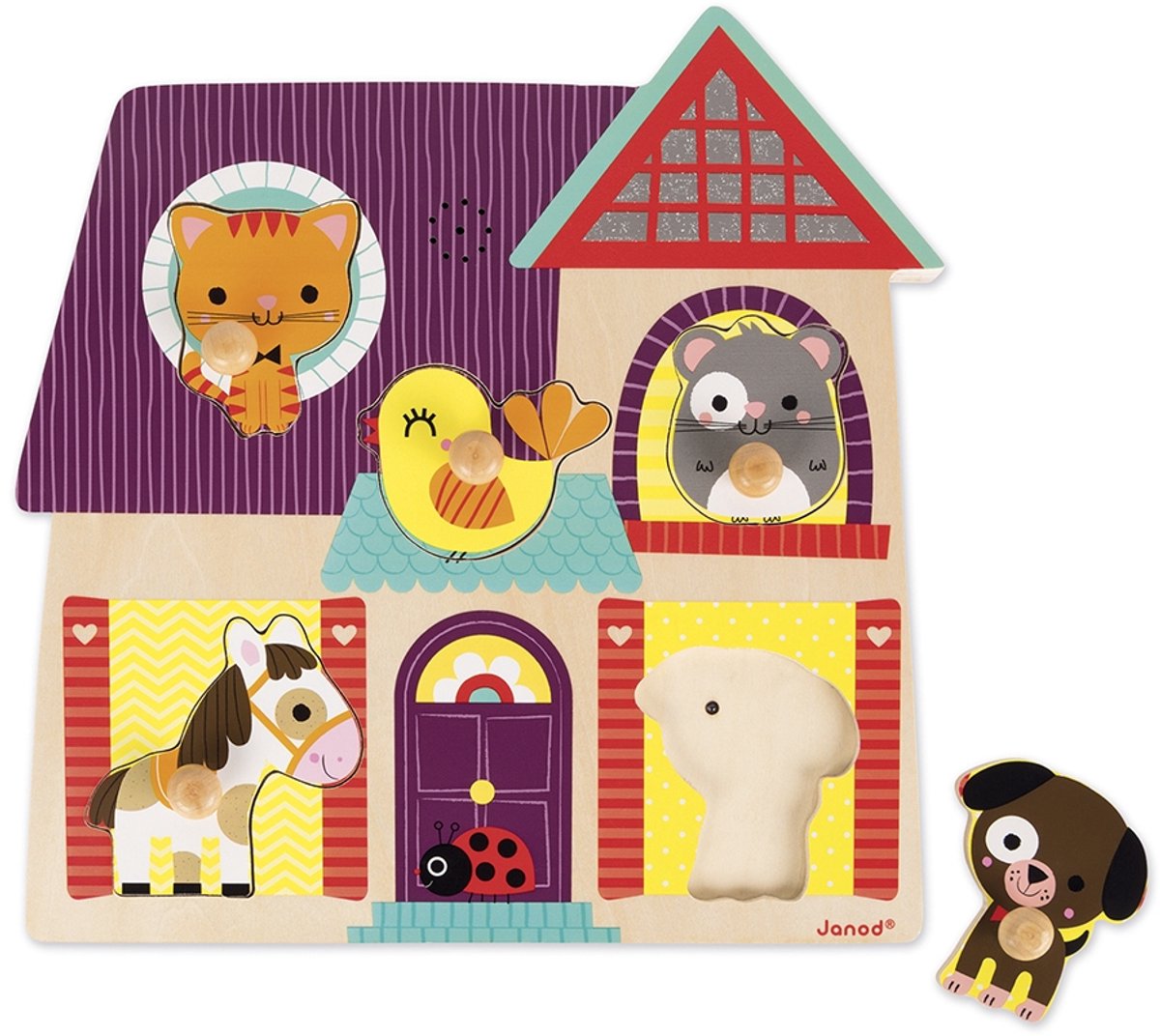 Janod - puzzle musicale - i miei piccoli amici - 5 pezzi