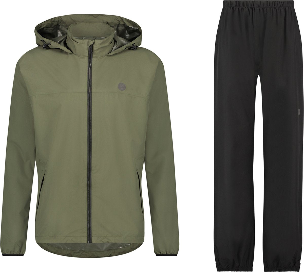 Agu go regenpak essential dames heren - groen - xxl - waterdicht ademend