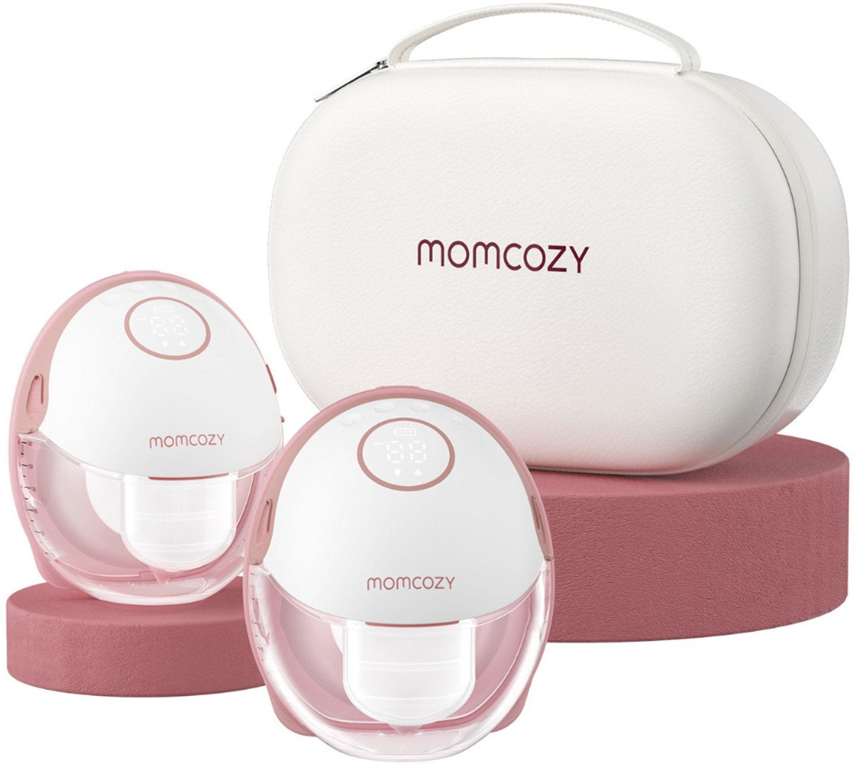 Momcozy m6 - extractor de leche manos libres - 2 piezas - tamaño de protector de pecho ajustable - eléctrico