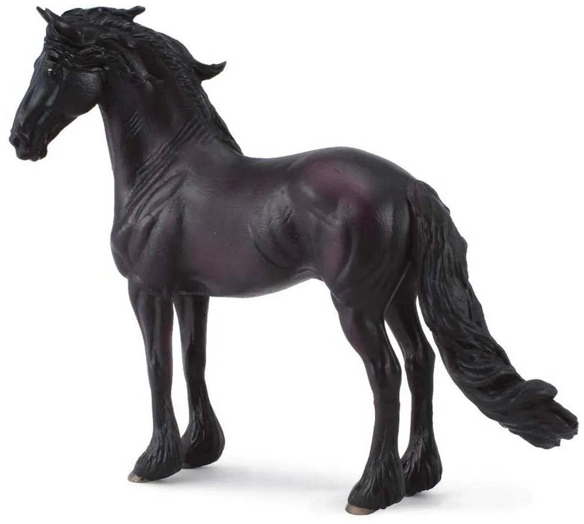 Statuetta Collecta - stallone frisone - (xl) - cavalli - dipinta a mano - miniatura