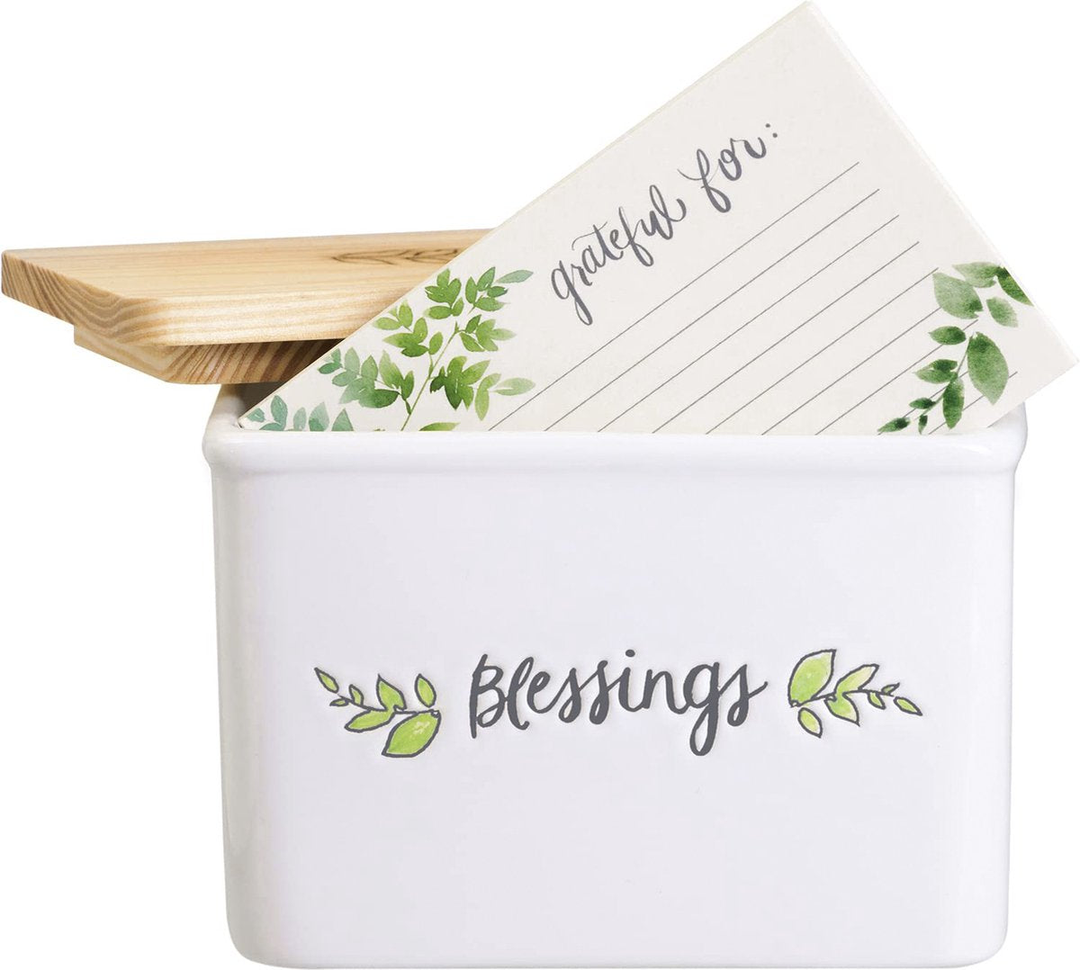 Set de regalo Eccolo - caja de recetas - bendición - con 50 tarjetas de recetas - incl. tapa madera - ec-hc104b