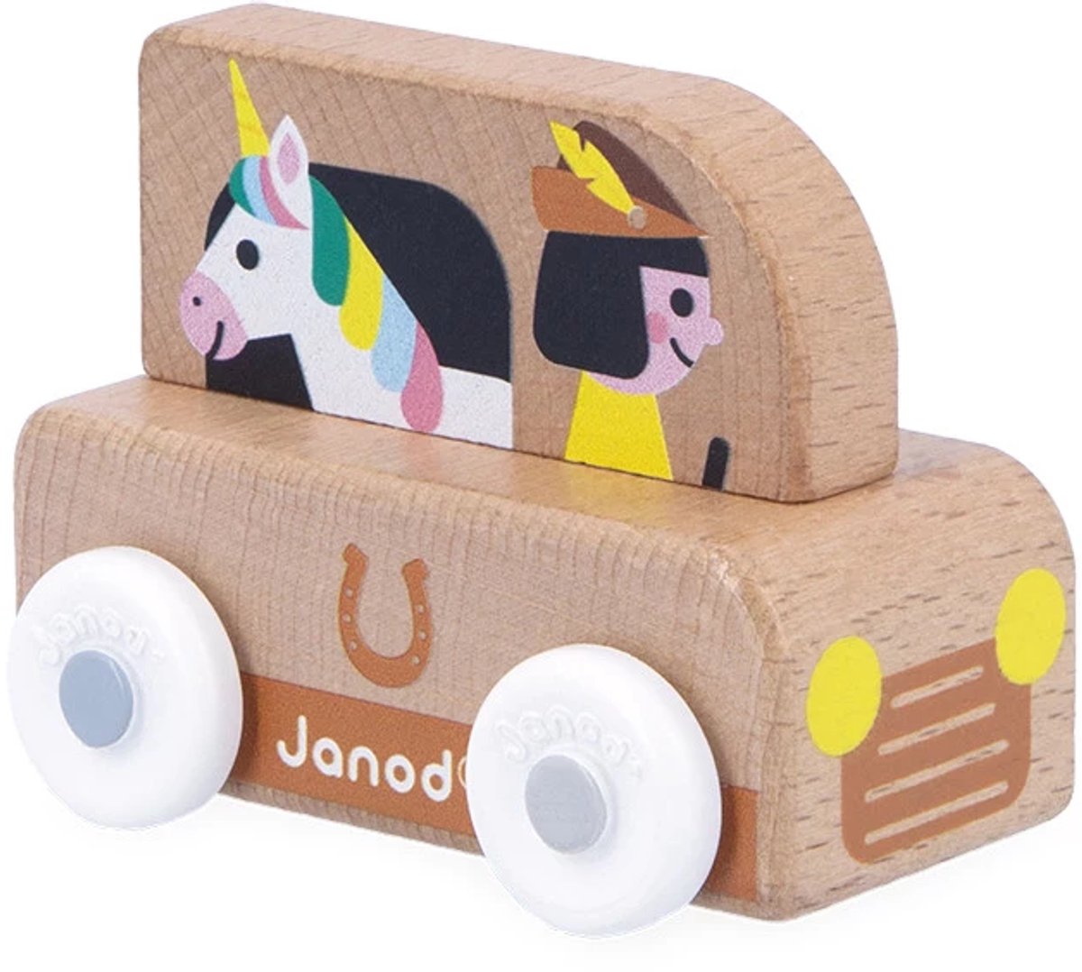 Janod - cruce de caminos - autobús unicornio de madera