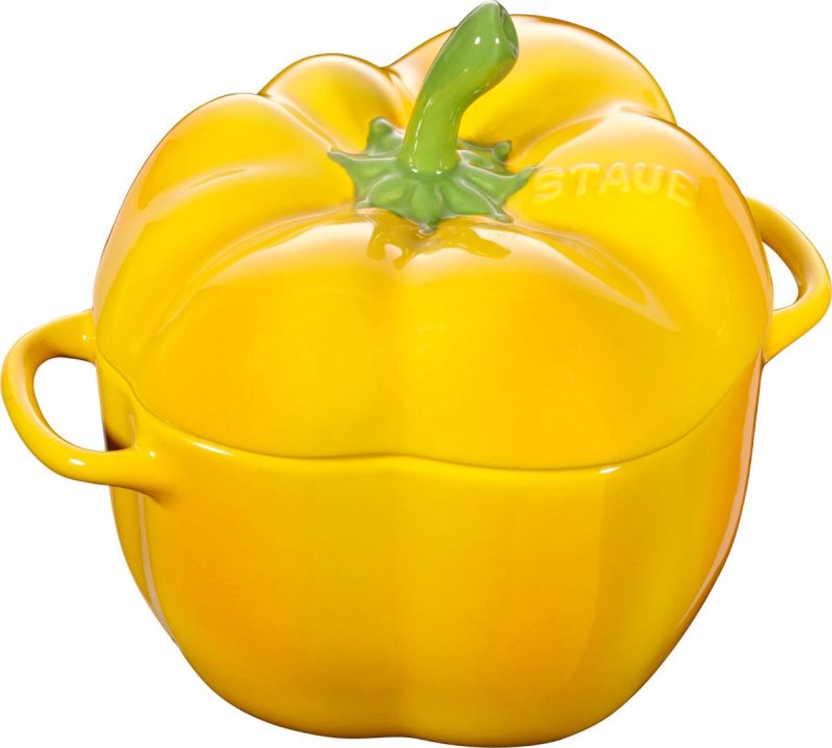 Cuenco Staub de loza amarilla pimentón con tapa 11 cm