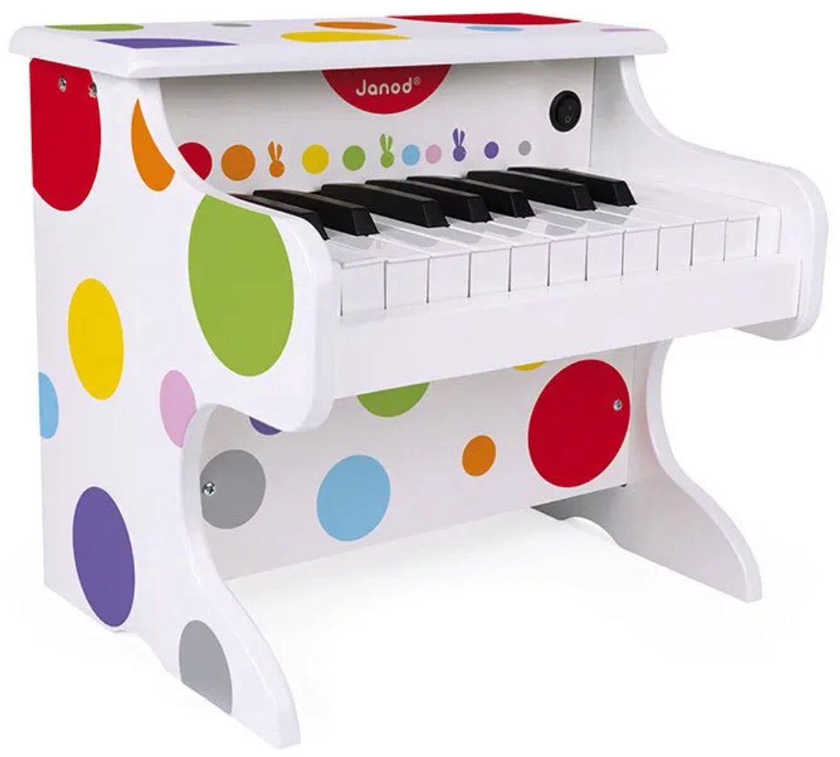 Janod - confeti - mi primer piano electrónico de madera - para pequeños músicos