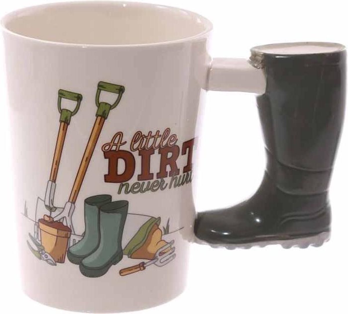 Taza de cerámica de manejo de botas de goma