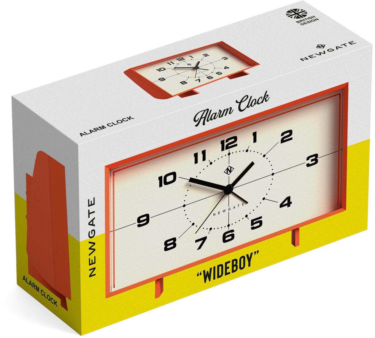 Newgate wideboy - wekker - oranje met creme wijzerplaat