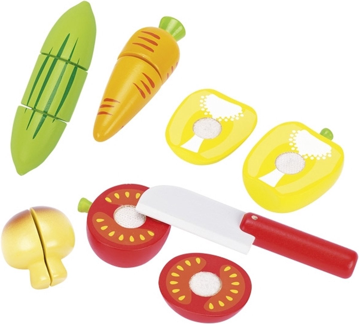 Cucina giocattolo Goki - set da taglio verdure - 12 parti - legno con velcro - 3 anni