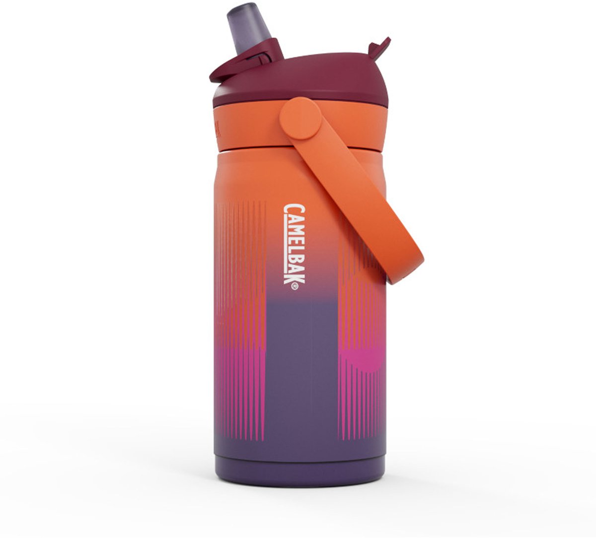Camelbak thrive flip straw drinkfles kids - 350 ml - rvs - met rietje - isolatie waterfles - oranje