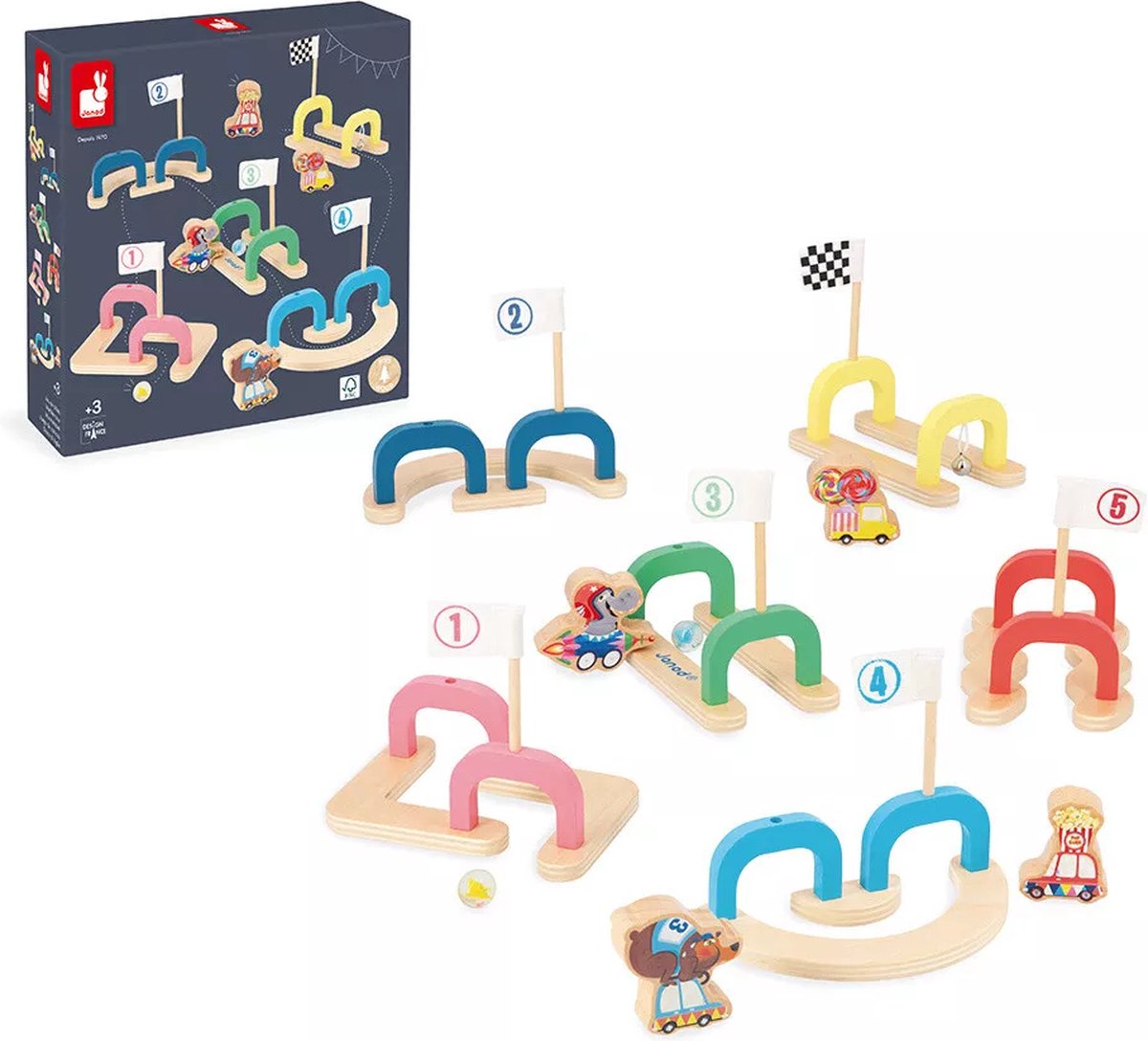 Janod - mela pop - gioco di biglie con pista