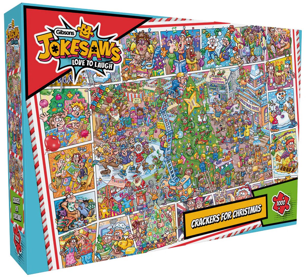 Gibsons - jokesaws crackers for christmas (di phil dobson) - 1000 pezzi 68×49 cm (l×a) - puzzle per adulti