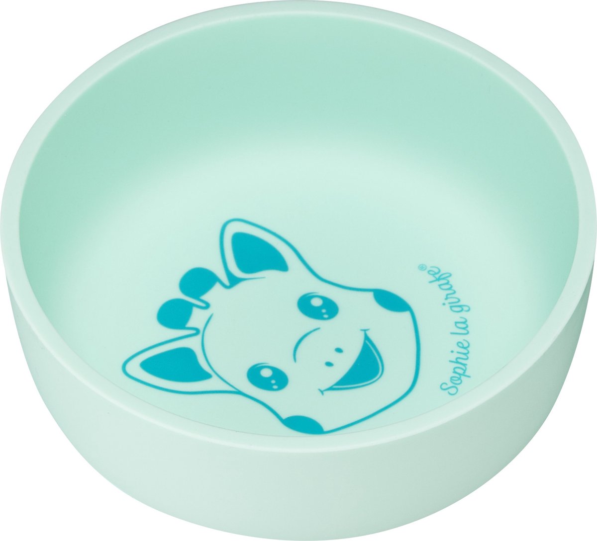 Sophie de giraf kom - kinder servies - bakje - vaatwasser- en magnetronbestendig - siliconen - in witte rode geschenkdoos - lichtblauw