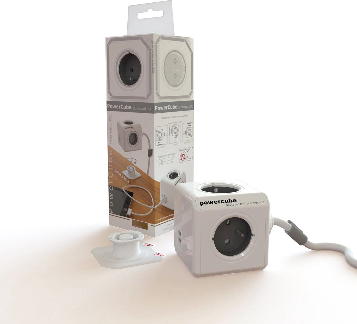 Allocacoc powercube esteso usb fr; grigio
