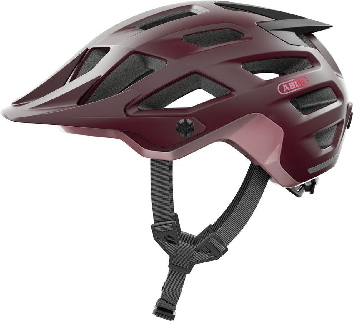 Abus fietshelm moventor 2.0 wildberry red s - 51-55 cm - rood - geschikt voor gebruik op mountainbikes - 295 g
