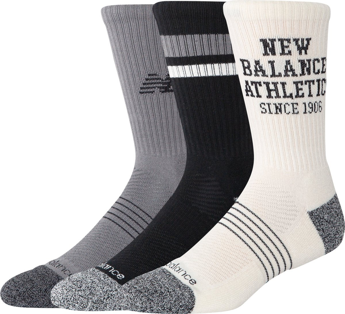Calcetines New Balance Active Graphic Crew, paquete de 3 calcetines deportivos unisex - surtido