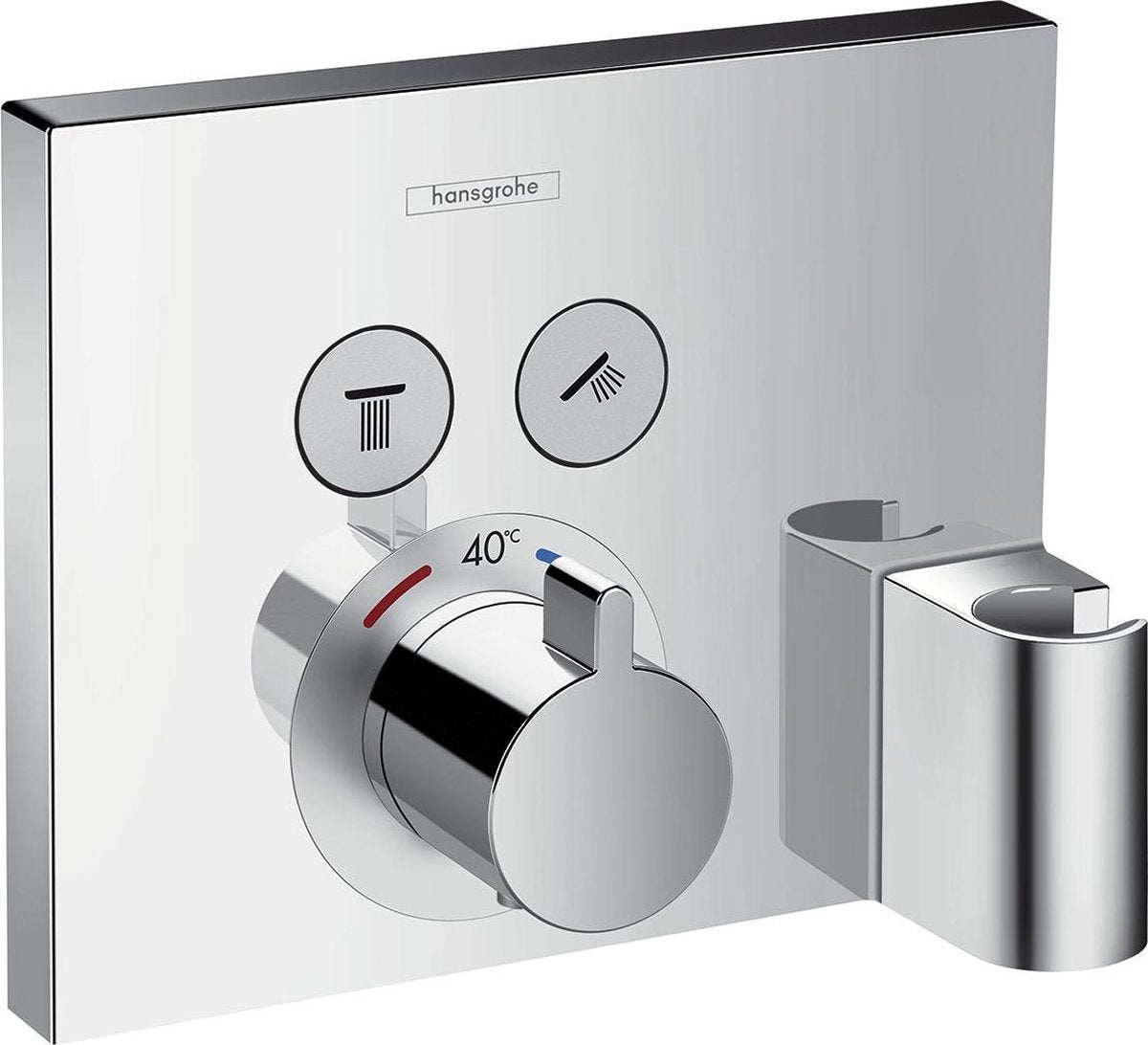 Set esterno Hansgrohe showerselect - rubinetto doccia da incasso - termostatico - 2 funzioni doccia - incluso supporto a parete