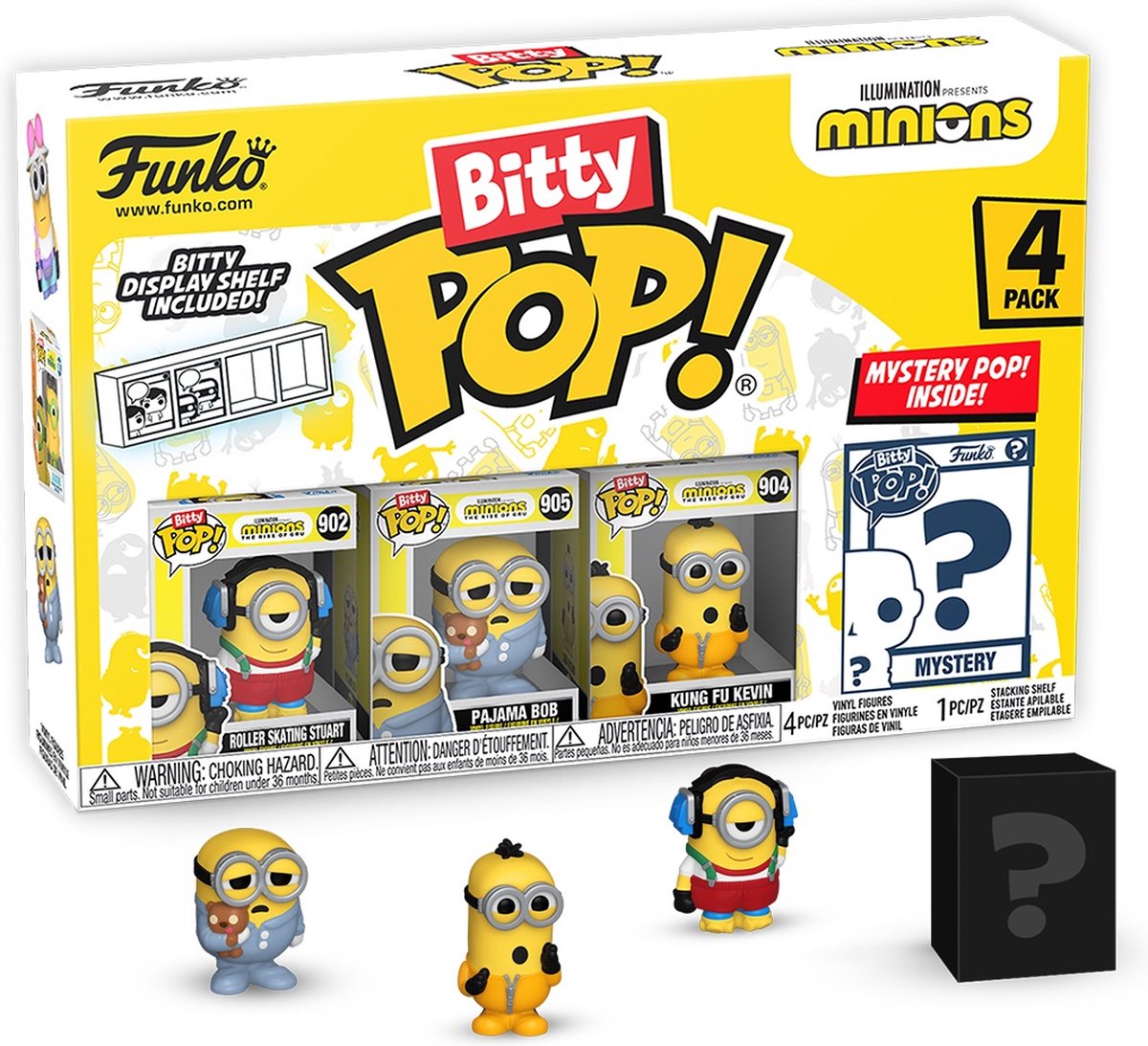 ¡Funko pop! bitty - paquete de 4 minions: stuart patinando