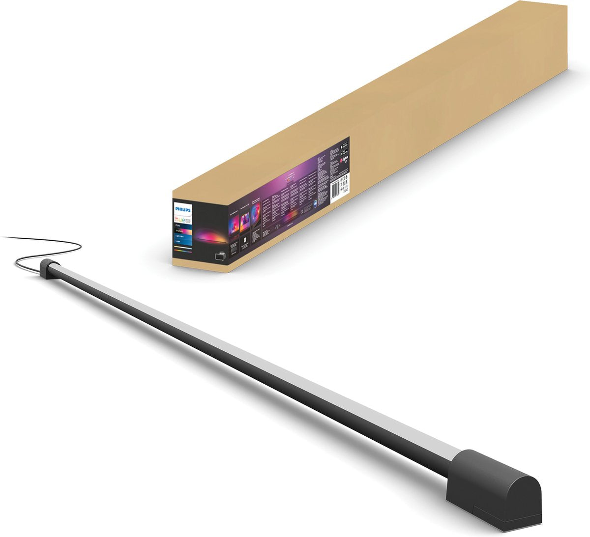 Tubo luminoso sfumato Philips hue play - luce bianca e colorata - 125 cm - nero