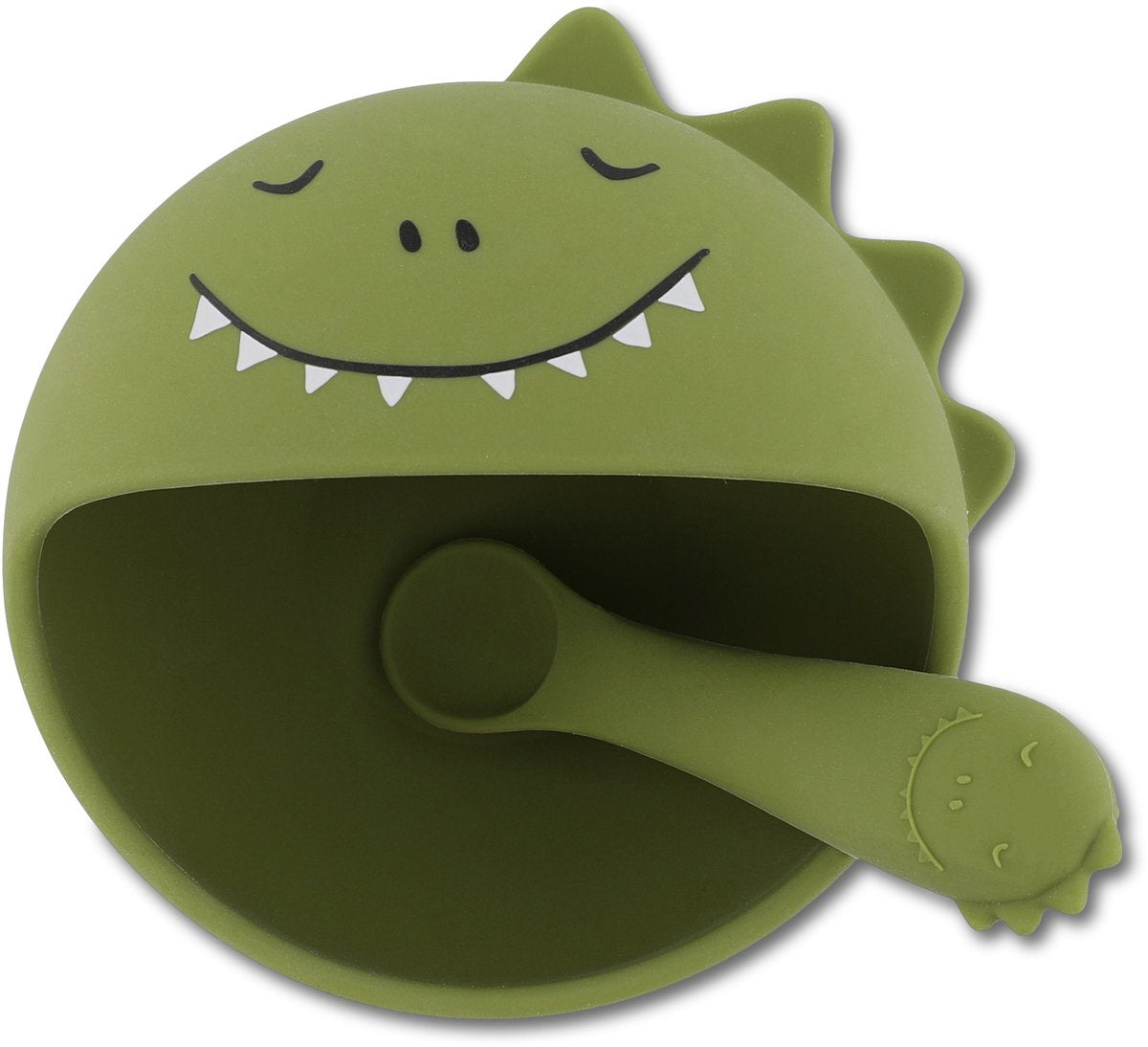 Trixie | primer juego de comida para bebé – mr. dino – silicona – ventosa – 4m+