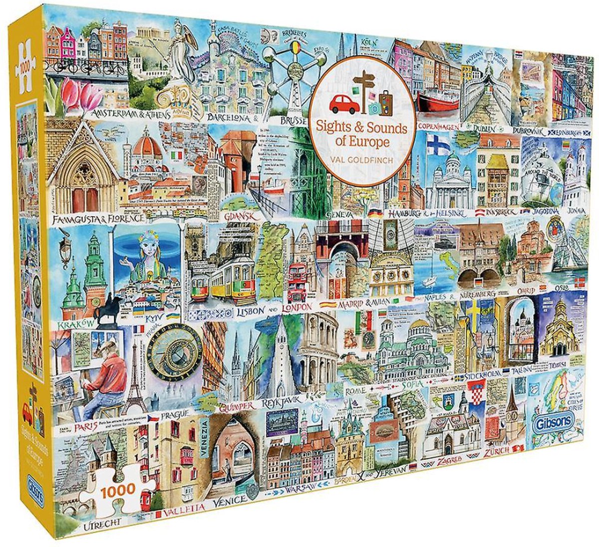 Gibsons -sightssoundsofeurope (di val cardellino) - 1000 pezzi 68×49 cm (l×a) - puzzle per adulti
