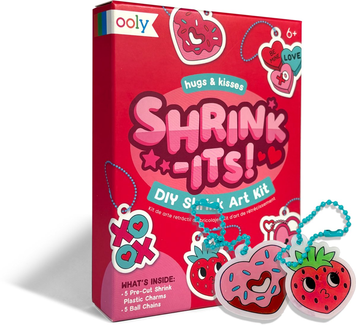 Ooly - mini restringente! - arte termoretraibile fai da te - baci abbracci - collane con ciondoli