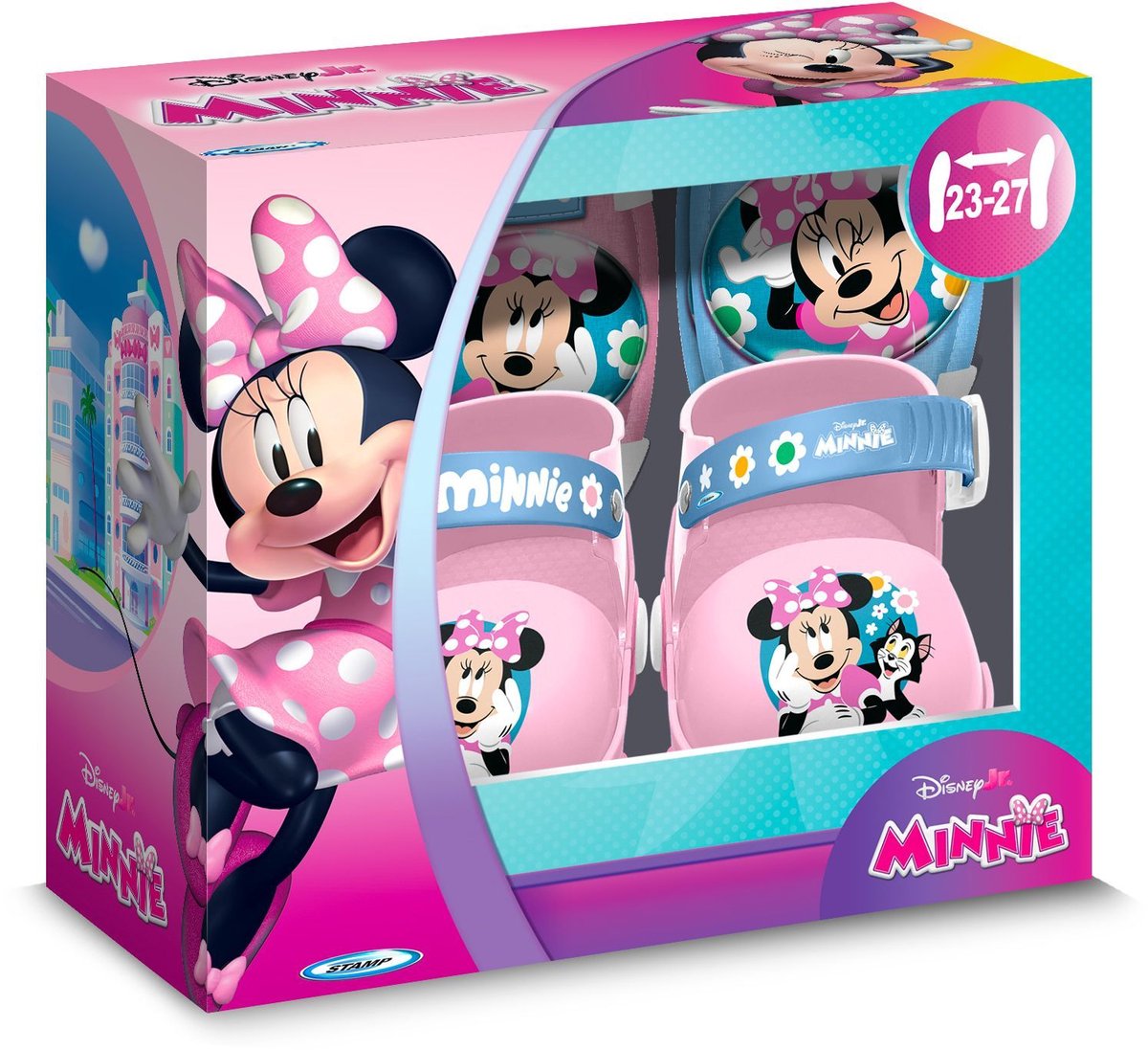 Set pattini a rotelle e indumenti protettivi Minnie - - mn432035 - con gomitiere e ginocchiere - rosa