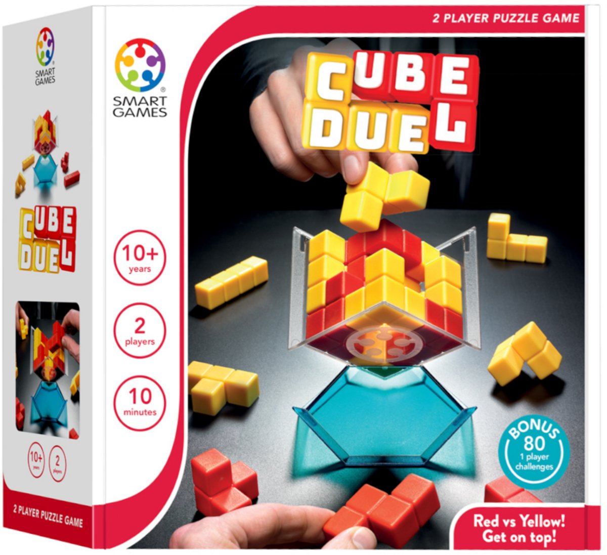 Smartgames Cube Duel - gioco strategico a blocchi 3D - 80 sfide educative - gioco in solitario 2 giocatori - da 10 anni