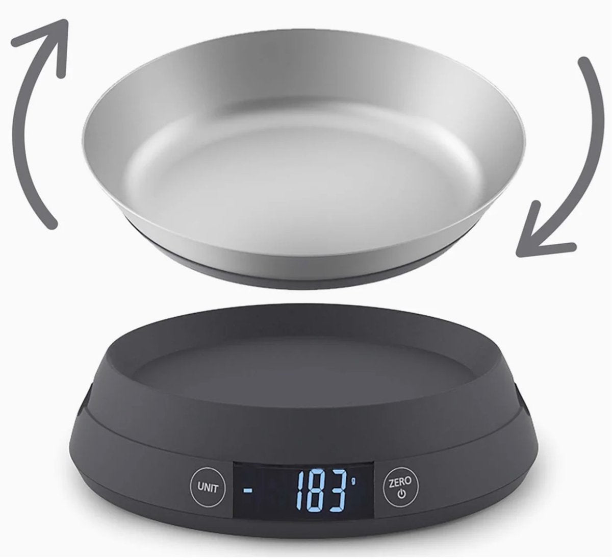 Báscula de cocina digital Joseph Joseph Switchscale - gris - 2 en 1 con báscula reversible
