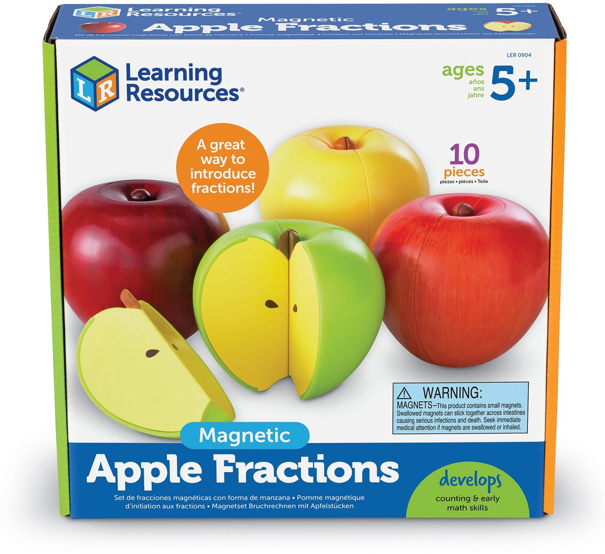 Recursos de aprendizaje fracciones magnéticas de manzana - 3+