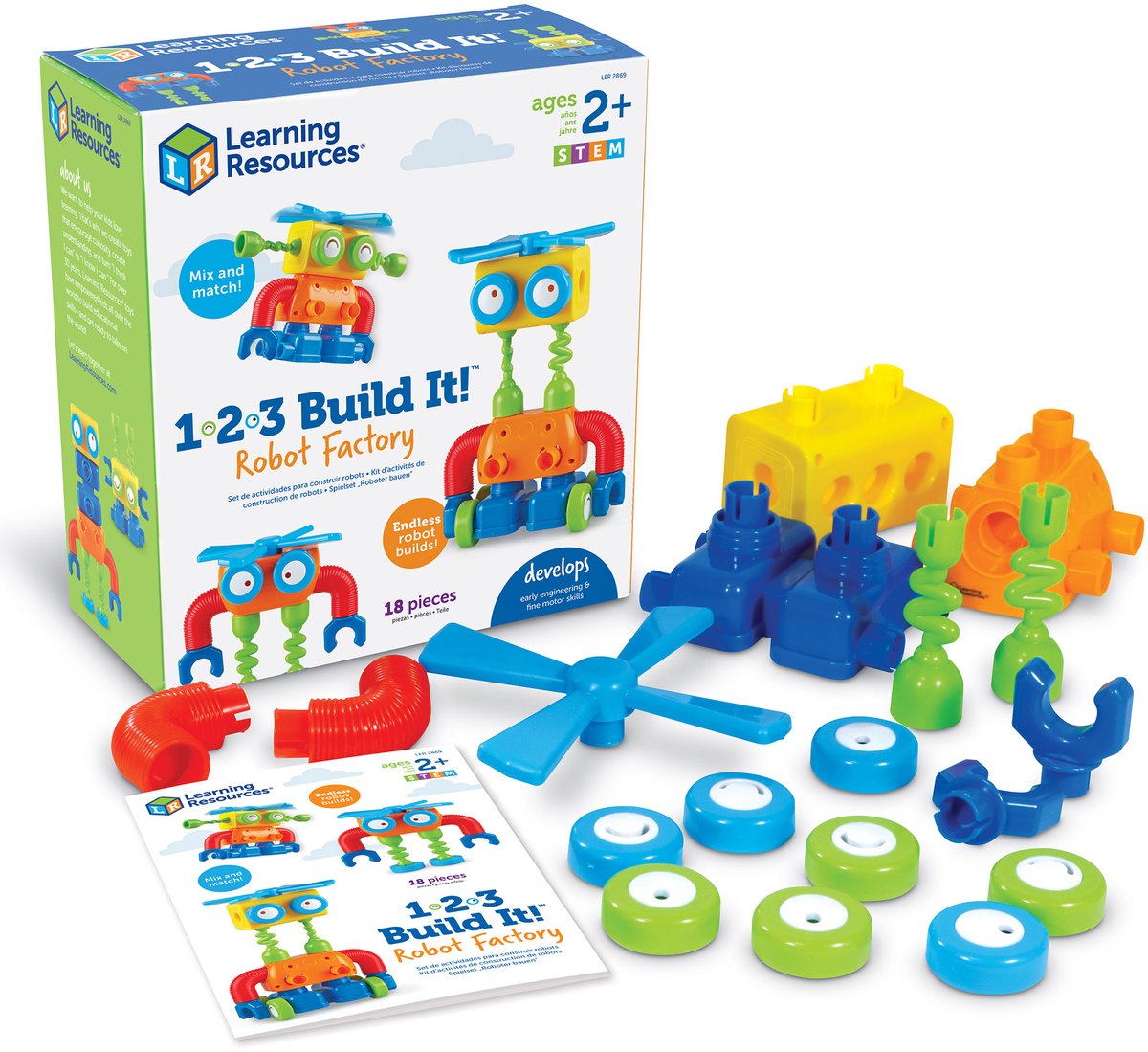 Recursos de aprendizaje set de construcción 3 en 1 - fábrica de robots - 3+