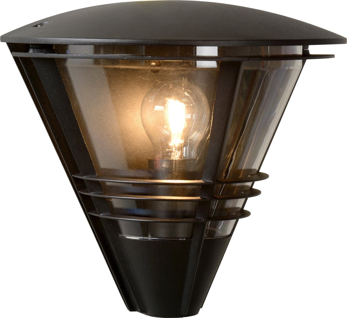 Lucide livia - lampada da parete interni esterni - 1xe27 - ip44 - nero