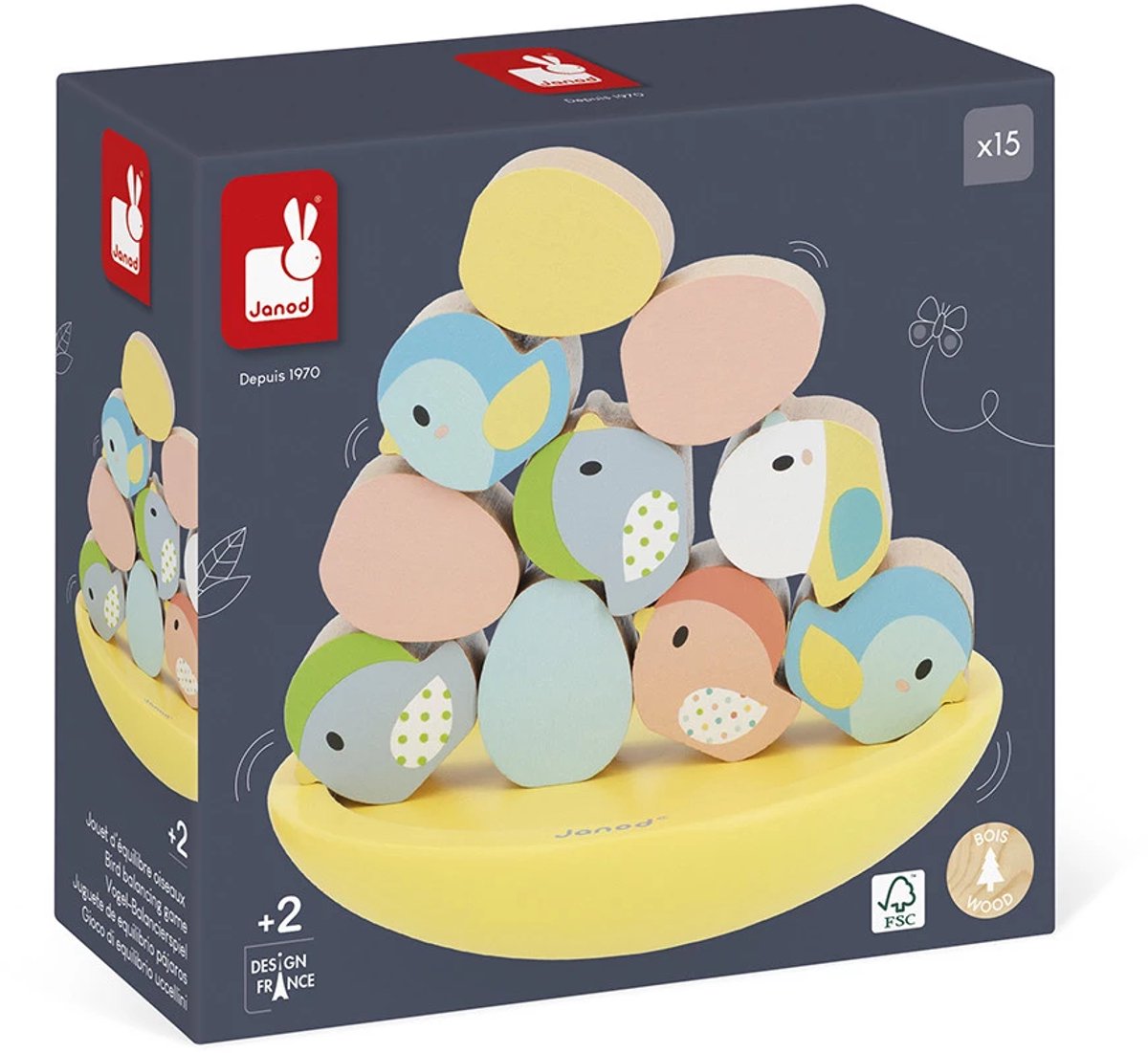 Janod - puro - gioco di equilibrio - uccelli