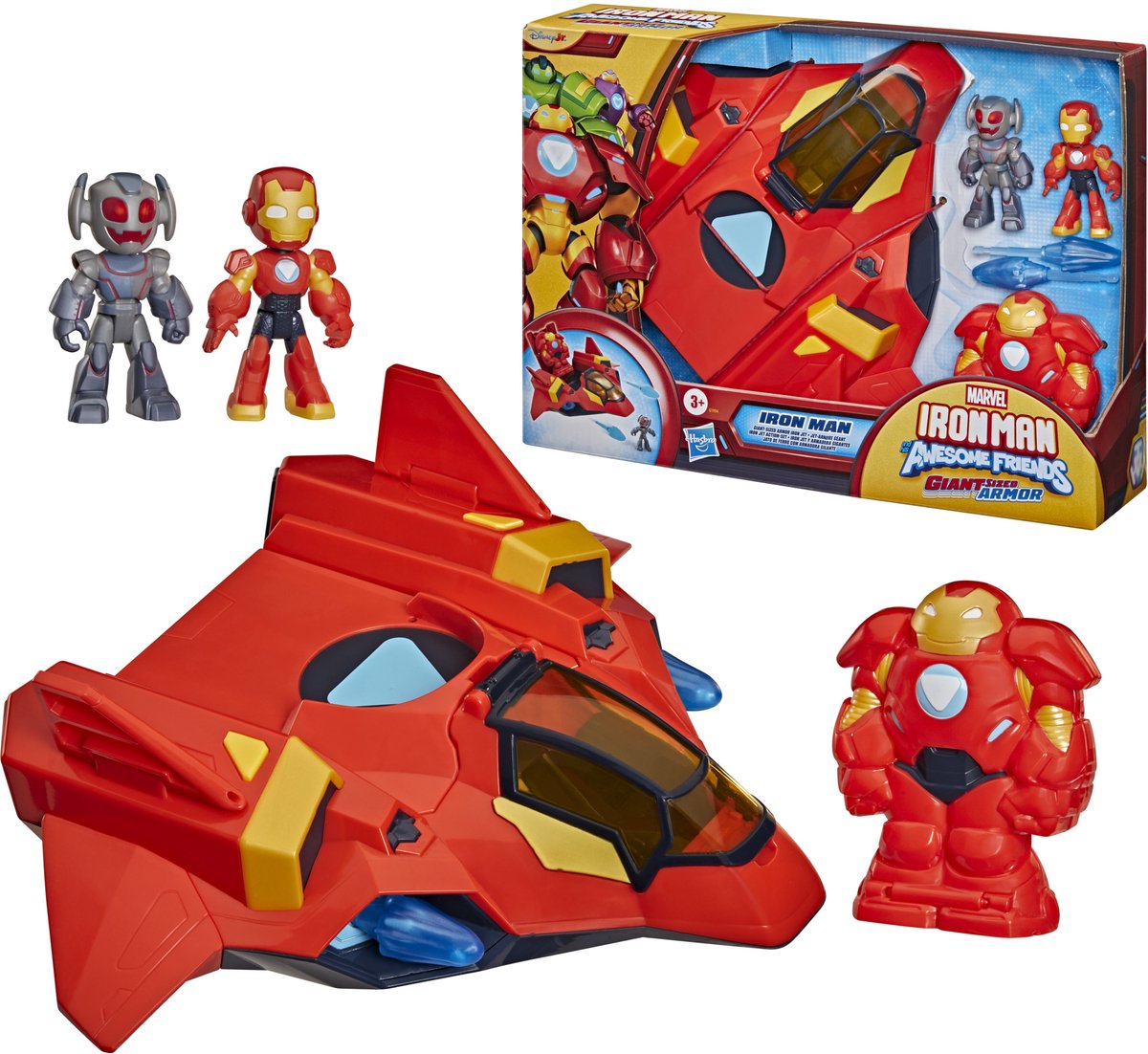 Hasbro marvel's iron man and his awesome friends - supergroot iron jet-harnas - speelset