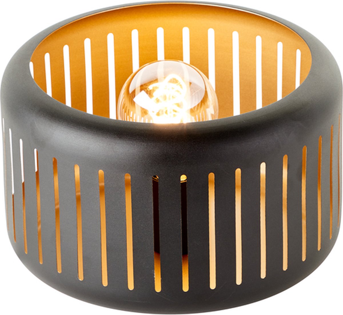 Brilliant tyas - lampada da tavolo - e27 max 1x60w - oro nero