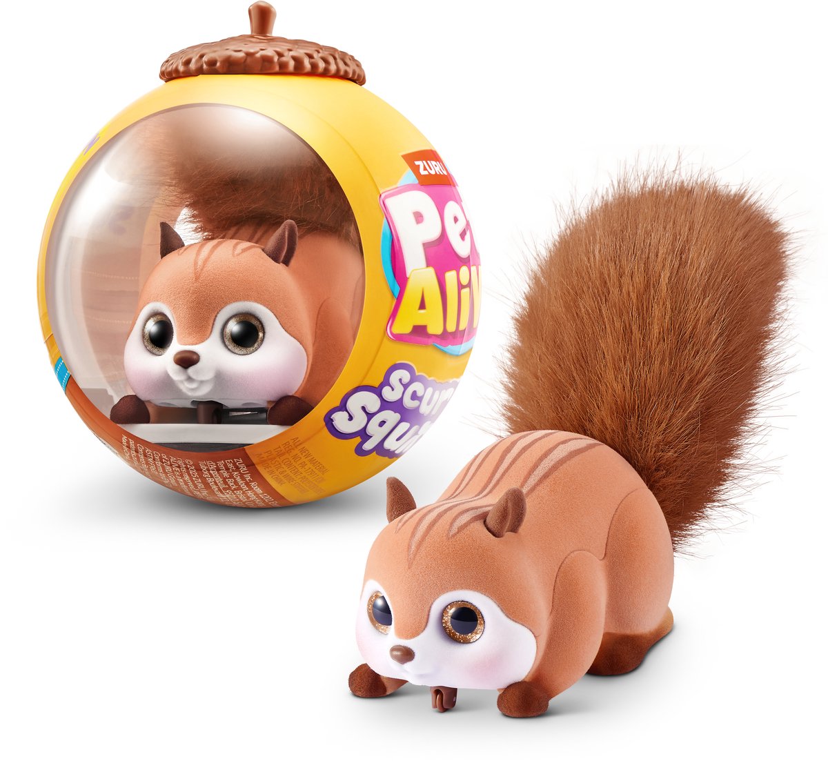 Mascotas vivas scurry'n ardilla (marrón)