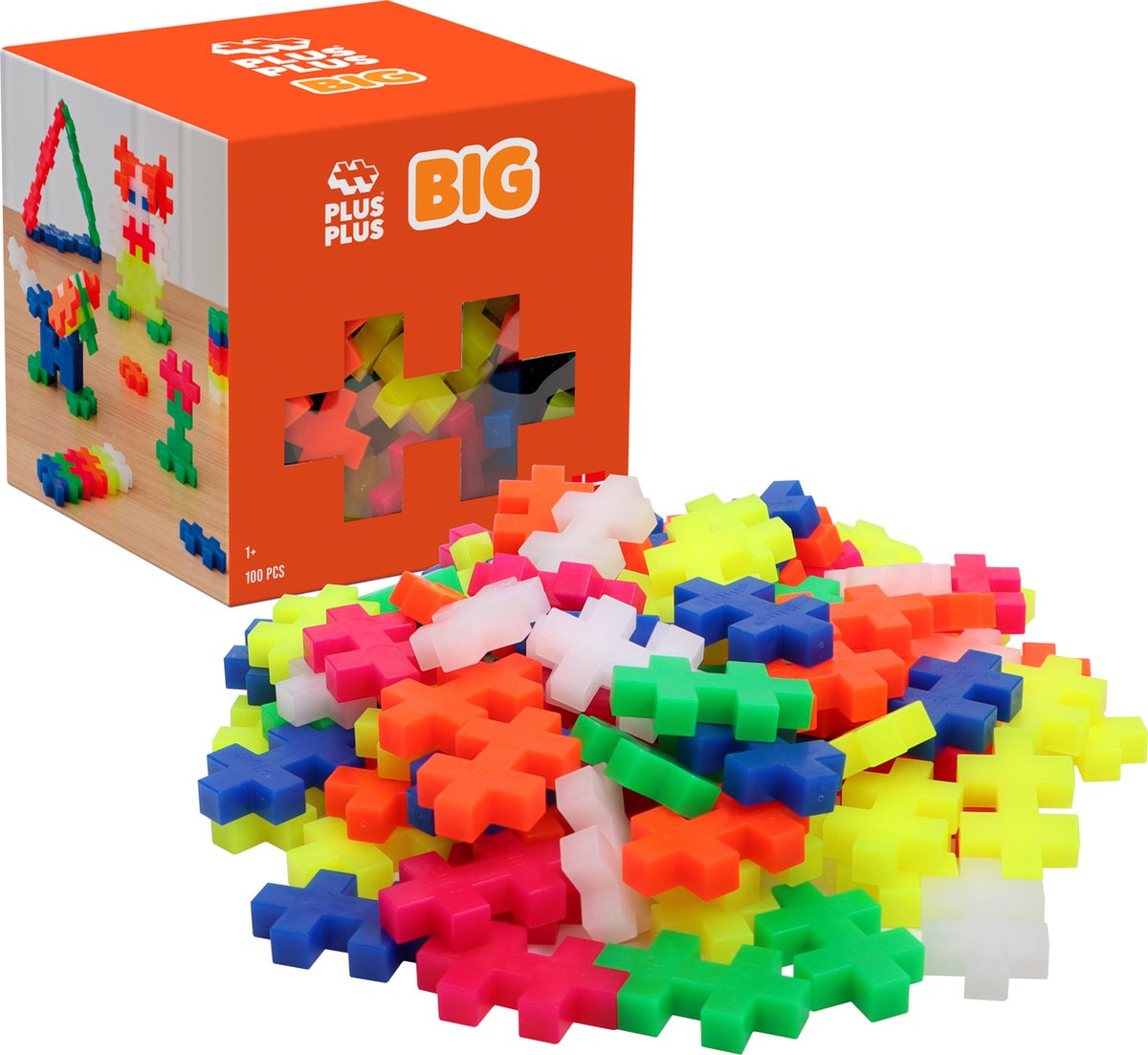 Plus plus neon big plus-plus: 100 pezzi (3411)