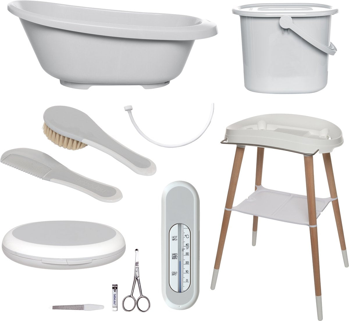 Set da bagno Bébé-jou 7 pezzi sense grigio chiaro