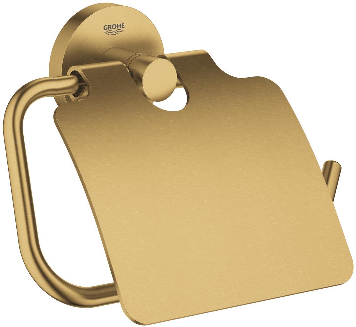 Grohe essentials toiletrolhouder - met deksel - geborsteld cool sunrise (mat goud)