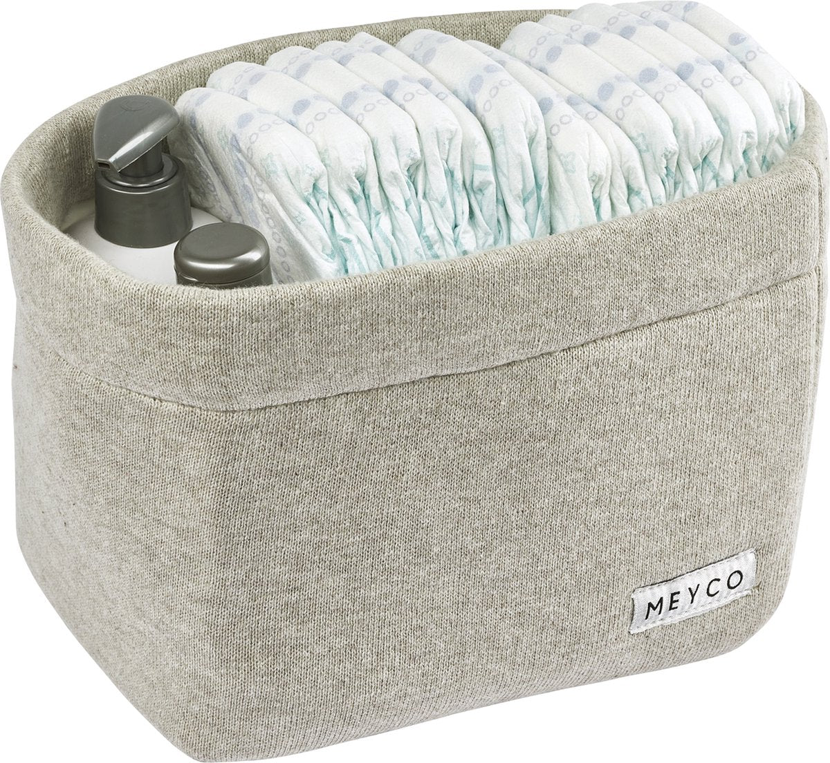 Cestino fasciatoio Meyco Baby Knit Basic - sabbia melange - piccolo