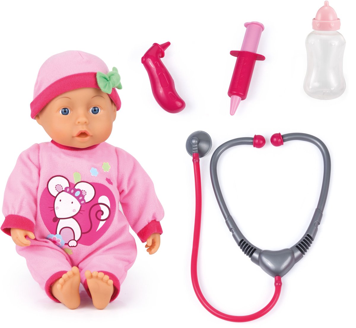 Bayer design - set bebe doctor 33cm en rosa