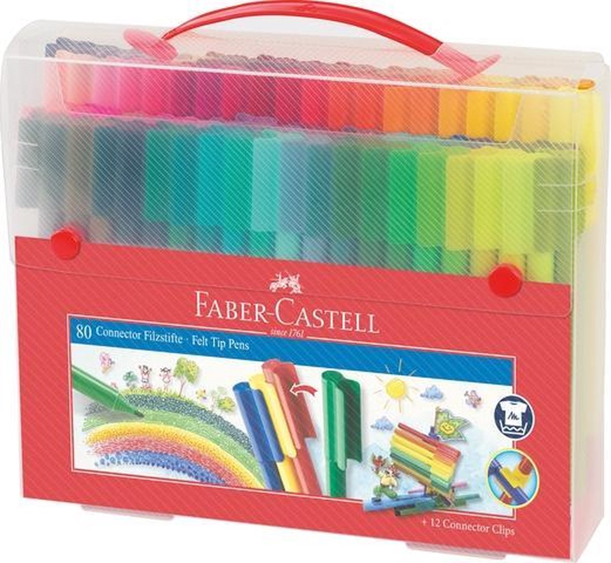 Pennarelli Faber-castell - connettore - set regalo pennarelli - 80 pezzi in astuccio - fc-155579