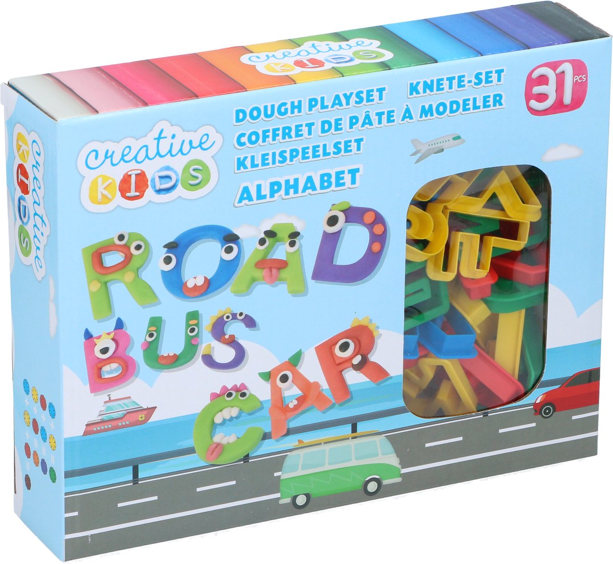 Set di argilla alfabeto creativo per bambini, 31 pezzi, incluse 26 forme di lettere per l'argilla