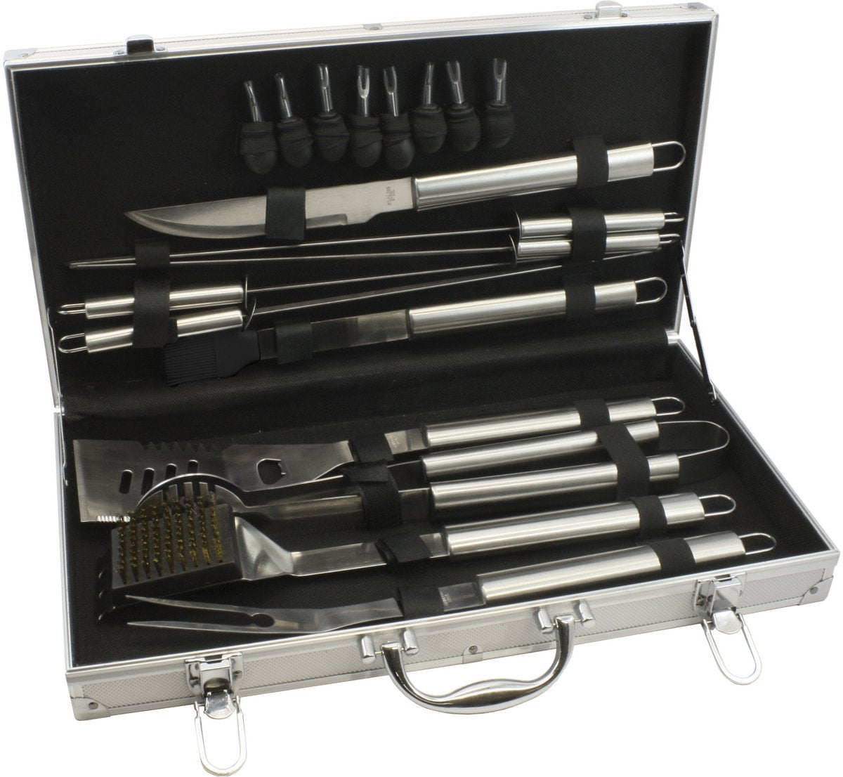 Leopold Vienna - Set di utensili per barbecue da 18 pezzi in valigetta per barbecue - Accessori per barbecue