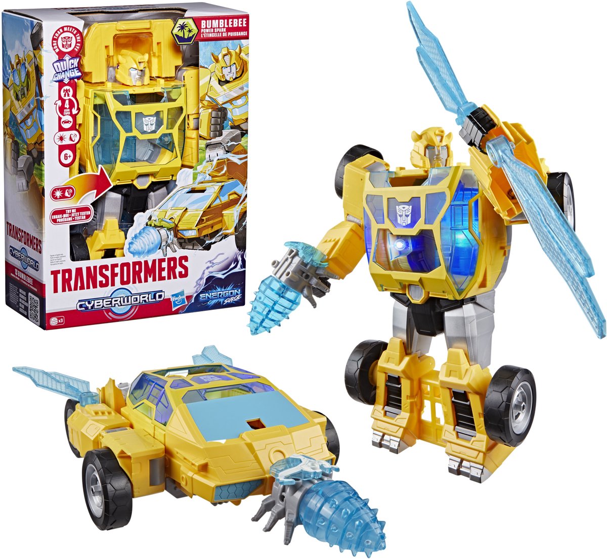 Transformers cyberworld energon surge bumblebee power spark - action figure 28 cm