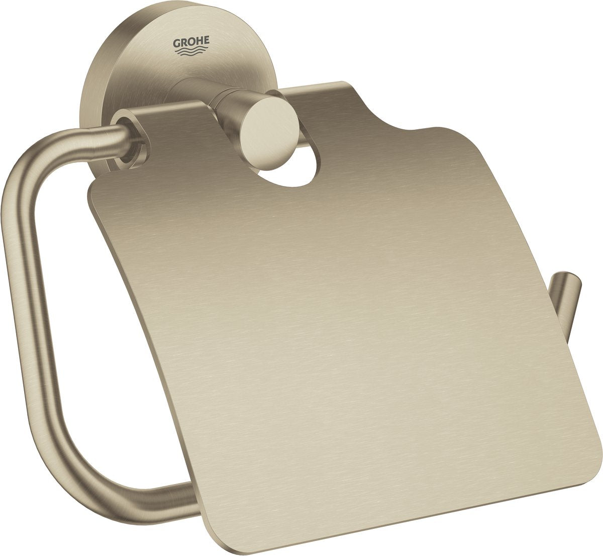 Grohe essentials toiletrolhouder - met deksel - geborsteld nikkel - 40367en1