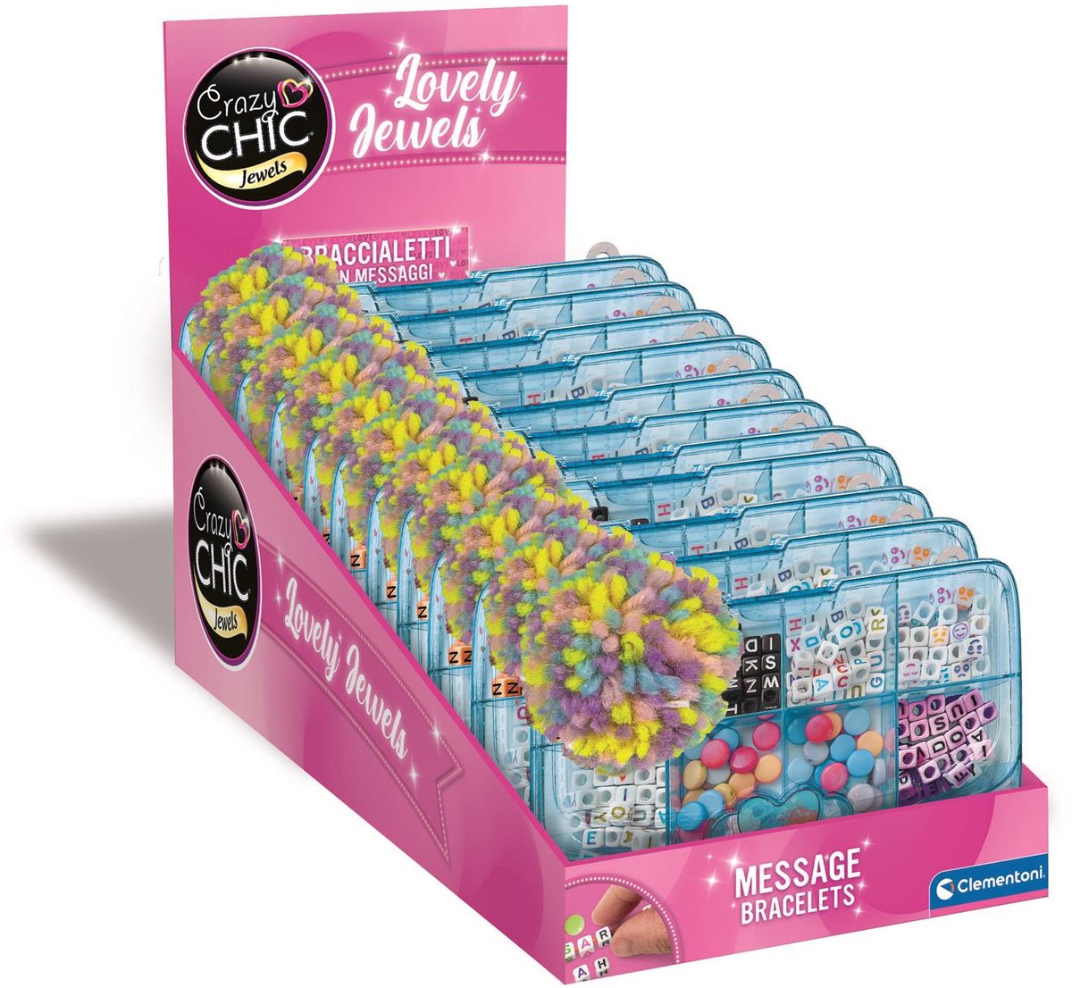 Clementoni Crazy Chic Jewelry Make Bead Set in Storage Box Blue