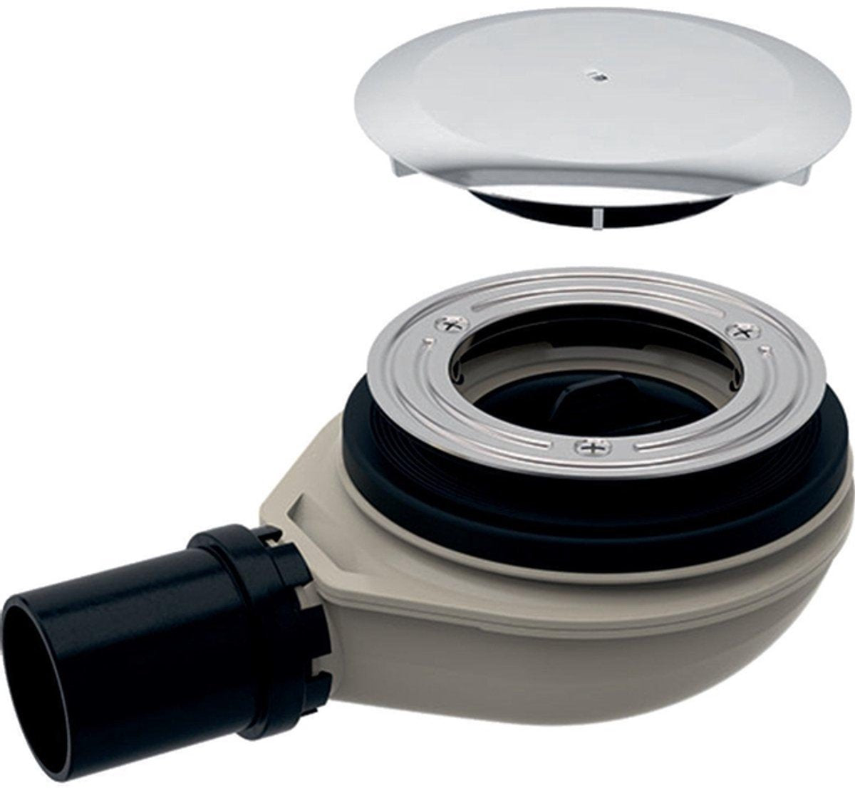 Scarico piatto doccia Geberit setaplano 40mm con coperchio guarnizione acqua 30mm cromato