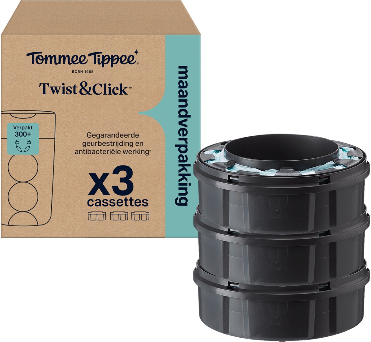 Ricariche per secchiello per pannolini Tommee Tippee Twist Click - Confezione da 3 - Cassette di ricarica da 3 x 10,5 m
